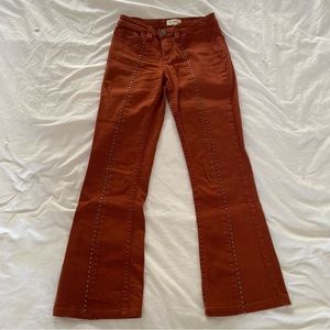 Red Studded Flair Pants